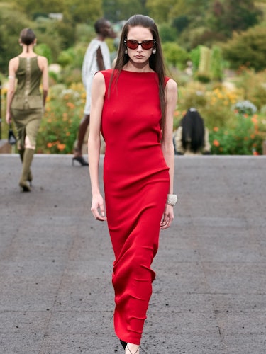 a red dress at Givenchy